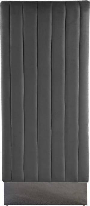 Porsha Velvet / Engineered Wood / Metal / Foam Contemporary Grey Velvet Dining Chair - 19.5" W x 27" D x 42" H