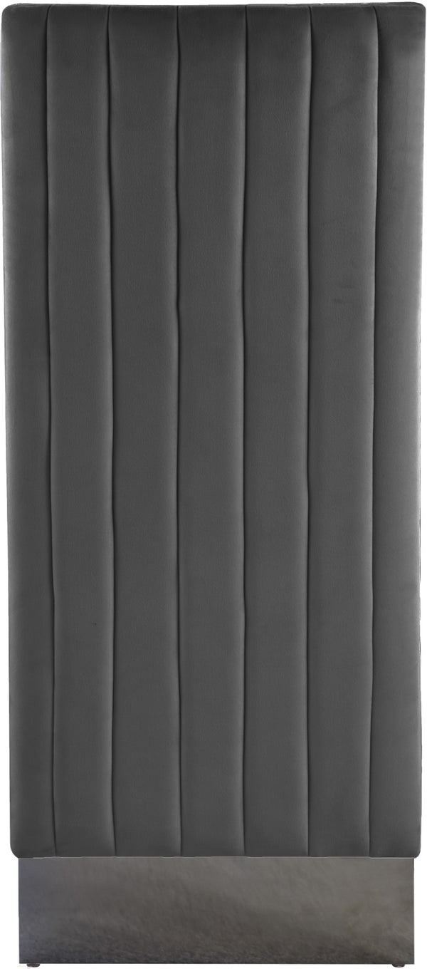 Porsha Velvet / Engineered Wood / Metal / Foam Contemporary Grey Velvet Dining Chair - 19.5" W x 27" D x 42" H