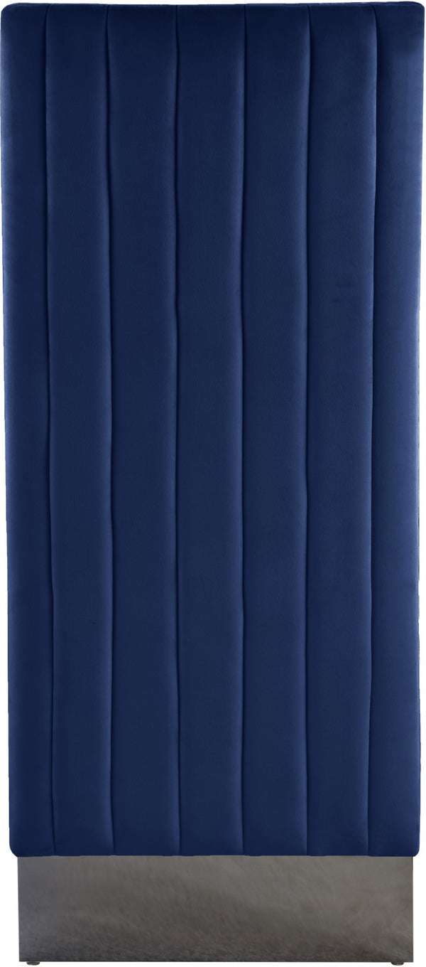 Porsha Velvet / Engineered Wood / Metal / Foam Contemporary Navy Velvet Dining Chair - 19.5" W x 27" D x 42" H