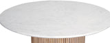 Oakhill Marble / Mango Wood Contemporary Natural Dining Table - 47" W x 47" D x 30" H