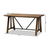 Baxton Studio Nico Rustic Industrial Metal and Distressed Wood Adjustable Height Work Table