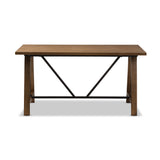 Baxton Studio Nico Rustic Industrial Metal and Distressed Wood Adjustable Height Work Table