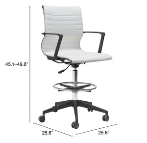 Zuo Modern Stacy 100% Polyurethane, Steel, Nylon Modern Commercial Grade Office Chair White, Black, Chrome 100% Polyurethane, Steel, Nylon