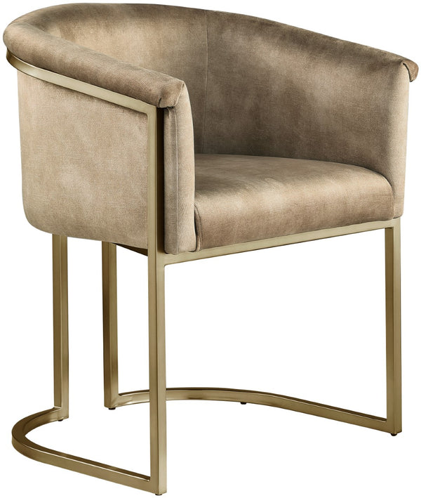 Tierra Velvet / Engineered Wood / Iron / Foam Contemporary Beige Velvet Dining Chair - 24.5" W x 22" D x 29.5" H