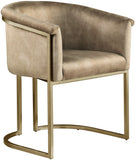 Tierra Velvet / Engineered Wood / Iron / Foam Contemporary Beige Velvet Dining Chair - 24.5" W x 22" D x 29.5" H