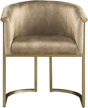 Tierra Velvet / Engineered Wood / Iron / Foam Contemporary Beige Velvet Dining Chair - 24.5" W x 22" D x 29.5" H
