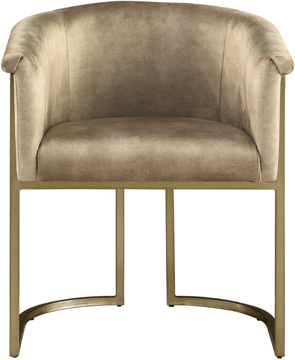 Tierra Velvet / Engineered Wood / Iron / Foam Contemporary Beige Velvet Dining Chair - 24.5" W x 22" D x 29.5" H