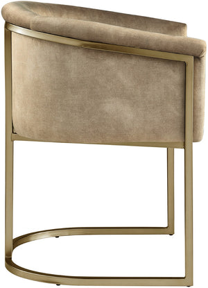 Tierra Velvet / Engineered Wood / Iron / Foam Contemporary Beige Velvet Dining Chair - 24.5" W x 22" D x 29.5" H