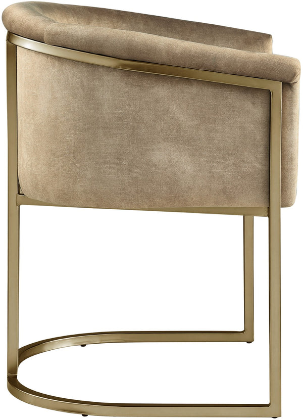 Tierra Velvet / Engineered Wood / Iron / Foam Contemporary Beige Velvet Dining Chair - 24.5" W x 22" D x 29.5" H