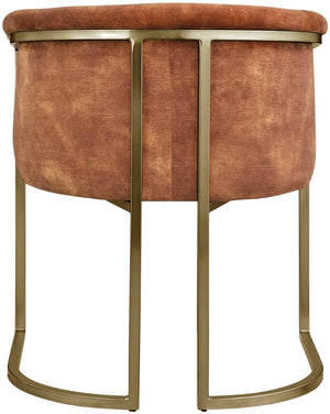 Tierra Velvet / Engineered Wood / Iron / Foam Contemporary Cognac Velvet Dining Chair - 24.5" W x 22" D x 29.5" H