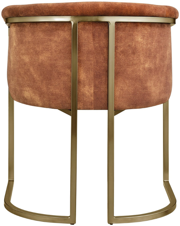 Tierra Velvet / Engineered Wood / Iron / Foam Contemporary Cognac Velvet Dining Chair - 24.5" W x 22" D x 29.5" H