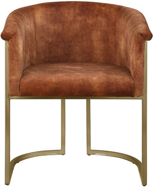 Tierra Velvet / Engineered Wood / Iron / Foam Contemporary Cognac Velvet Dining Chair - 24.5" W x 22" D x 29.5" H