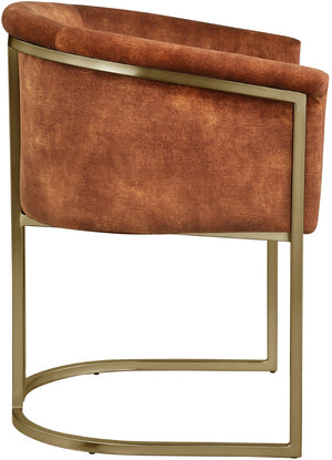 Tierra Velvet / Engineered Wood / Iron / Foam Contemporary Cognac Velvet Dining Chair - 24.5" W x 22" D x 29.5" H