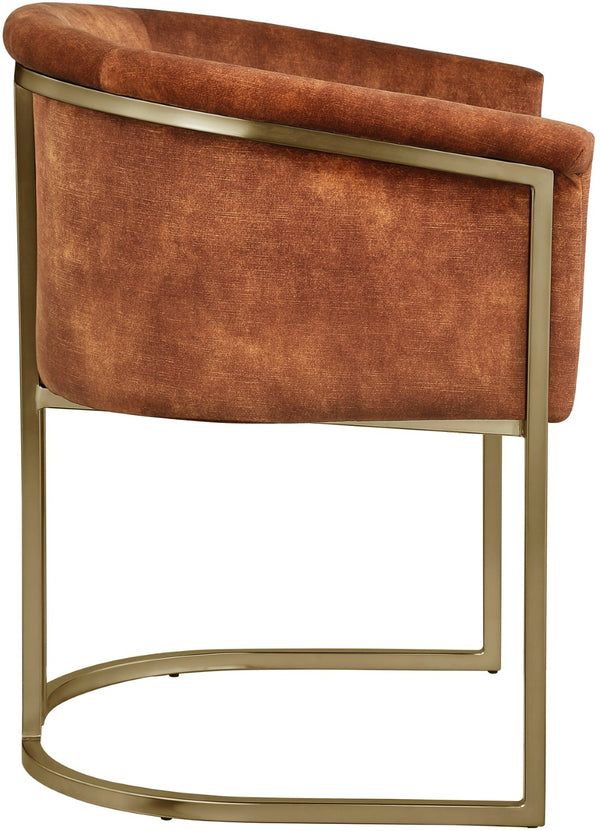 Tierra Velvet / Engineered Wood / Iron / Foam Contemporary Cognac Velvet Dining Chair - 24.5" W x 22" D x 29.5" H