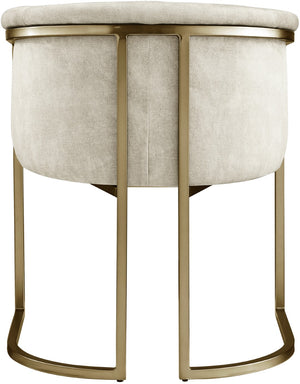 Tierra Velvet / Engineered Wood / Iron / Foam Contemporary Cream Velvet Dining Chair - 24.5" W x 22" D x 29.5" H