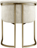 Tierra Velvet / Engineered Wood / Iron / Foam Contemporary Cream Velvet Dining Chair - 24.5" W x 22" D x 29.5" H