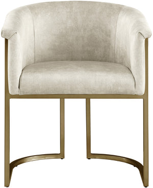 Tierra Velvet / Engineered Wood / Iron / Foam Contemporary Cream Velvet Dining Chair - 24.5" W x 22" D x 29.5" H