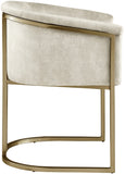 Tierra Velvet / Engineered Wood / Iron / Foam Contemporary Cream Velvet Dining Chair - 24.5" W x 22" D x 29.5" H