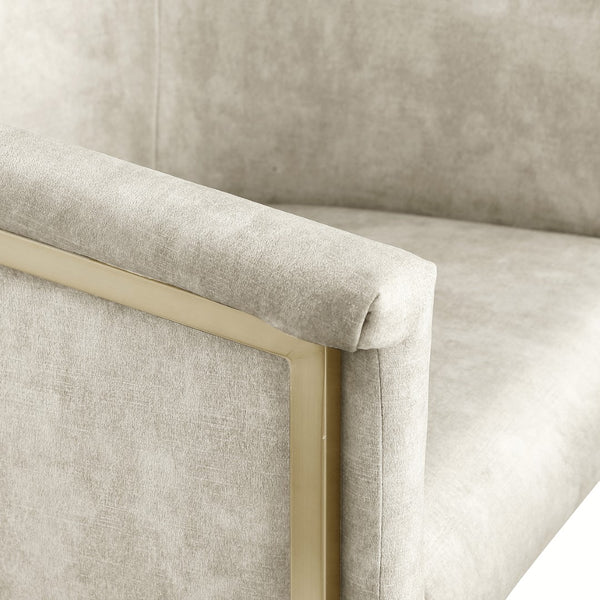 Tierra Velvet / Engineered Wood / Iron / Foam Contemporary Cream Velvet Dining Chair - 24.5" W x 22" D x 29.5" H