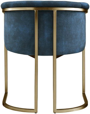 Tierra Velvet / Engineered Wood / Iron / Foam Contemporary Navy Velvet Dining Chair - 24.5" W x 22" D x 29.5" H