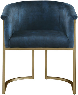 Tierra Velvet / Engineered Wood / Iron / Foam Contemporary Navy Velvet Dining Chair - 24.5" W x 22" D x 29.5" H