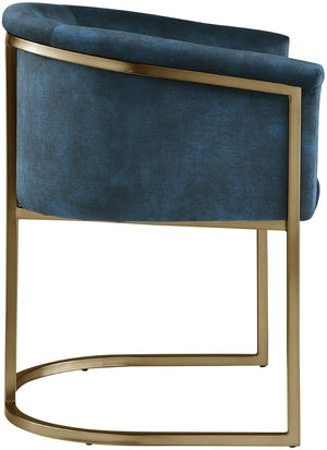 Tierra Velvet / Engineered Wood / Iron / Foam Contemporary Navy Velvet Dining Chair - 24.5" W x 22" D x 29.5" H