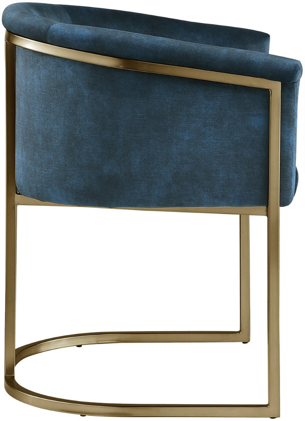 Tierra Velvet / Engineered Wood / Iron / Foam Contemporary Navy Velvet Dining Chair - 24.5" W x 22" D x 29.5" H