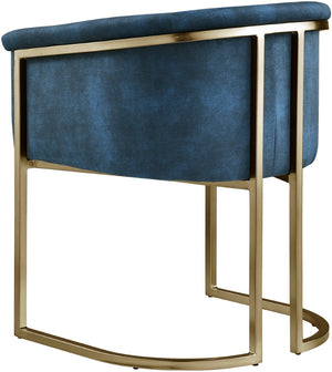 Tierra Velvet / Engineered Wood / Iron / Foam Contemporary Navy Velvet Dining Chair - 24.5" W x 22" D x 29.5" H