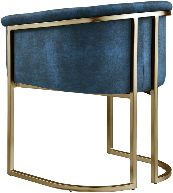 Tierra Velvet / Engineered Wood / Iron / Foam Contemporary Navy Velvet Dining Chair - 24.5" W x 22" D x 29.5" H