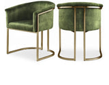 Tierra Velvet / Engineered Wood / Iron / Foam Contemporary Olive Velvet Dining Chair - 24.5" W x 22" D x 29.5" H