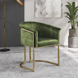 Tierra Velvet / Engineered Wood / Iron / Foam Contemporary Olive Velvet Dining Chair - 24.5" W x 22" D x 29.5" H