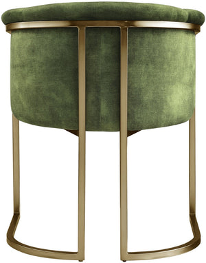Tierra Velvet / Engineered Wood / Iron / Foam Contemporary Olive Velvet Dining Chair - 24.5" W x 22" D x 29.5" H