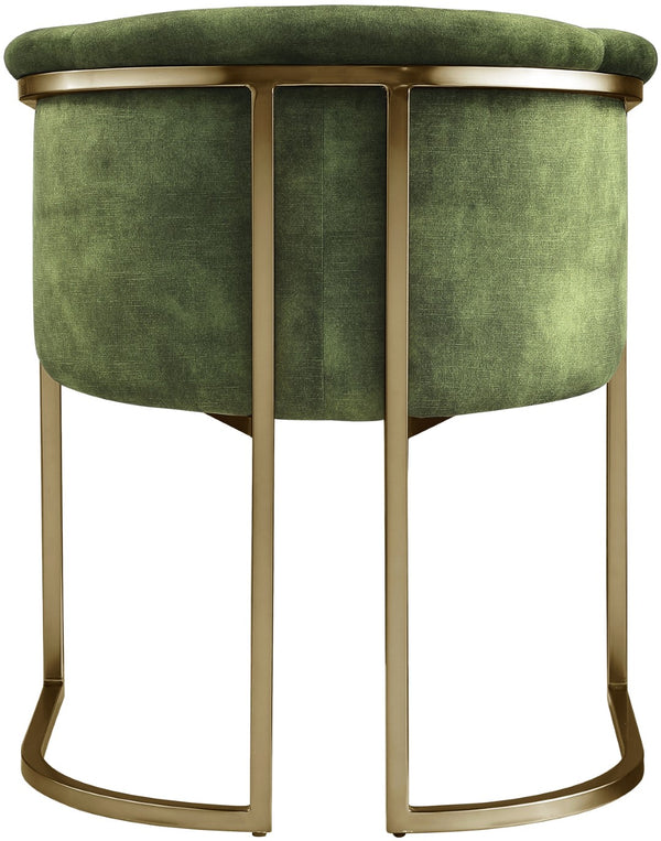 Tierra Velvet / Engineered Wood / Iron / Foam Contemporary Olive Velvet Dining Chair - 24.5" W x 22" D x 29.5" H