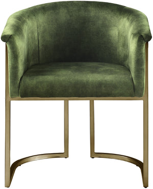 Tierra Velvet / Engineered Wood / Iron / Foam Contemporary Olive Velvet Dining Chair - 24.5" W x 22" D x 29.5" H