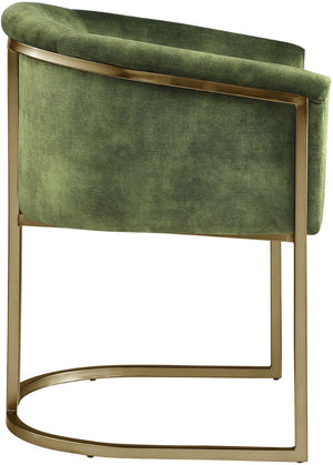 Tierra Velvet / Engineered Wood / Iron / Foam Contemporary Olive Velvet Dining Chair - 24.5" W x 22" D x 29.5" H