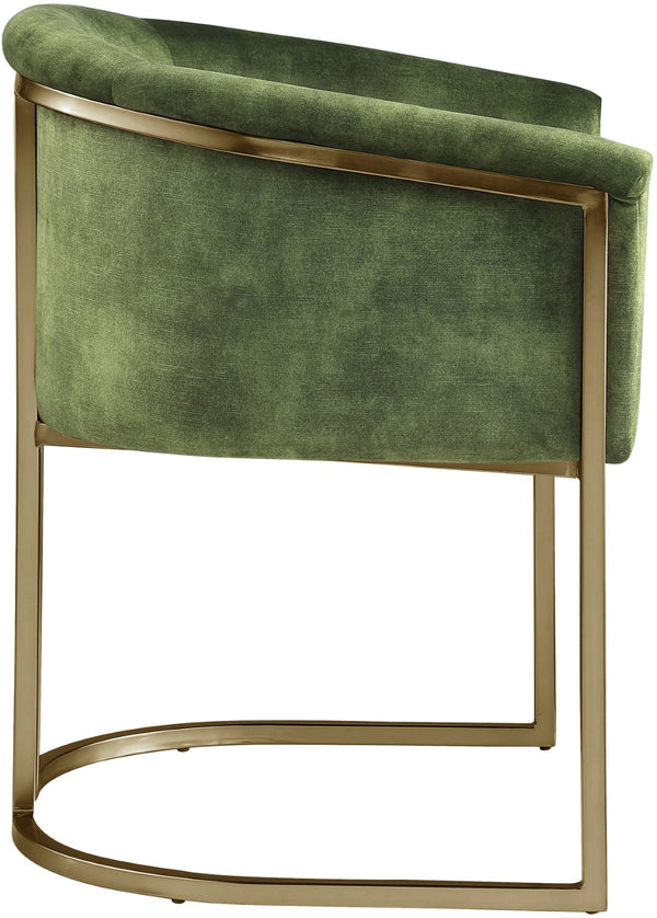 Tierra Velvet / Engineered Wood / Iron / Foam Contemporary Olive Velvet Dining Chair - 24.5" W x 22" D x 29.5" H