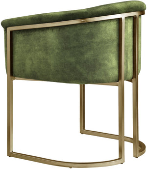 Tierra Velvet / Engineered Wood / Iron / Foam Contemporary Olive Velvet Dining Chair - 24.5" W x 22" D x 29.5" H