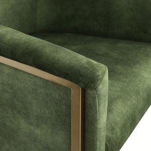 Tierra Velvet / Engineered Wood / Iron / Foam Contemporary Olive Velvet Dining Chair - 24.5" W x 22" D x 29.5" H