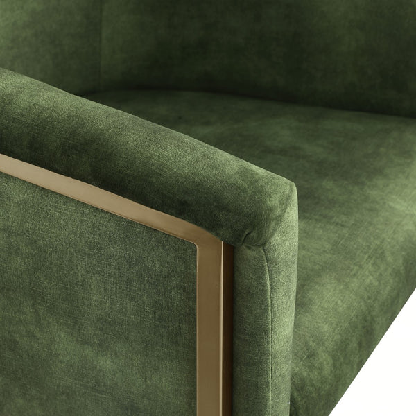 Tierra Velvet / Engineered Wood / Iron / Foam Contemporary Olive Velvet Dining Chair - 24.5" W x 22" D x 29.5" H