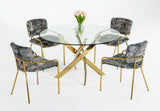 VIG Furniture Modrest Pyrite - Modern Round Glass Dining Table VGEWF2133AG