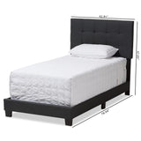 Baxton Studio Brookfield Modern and Contemporary Charcoal Grey Fabric Twin Size Bed