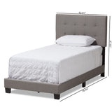 Baxton Studio Brookfield Modern and Contemporary Light Grey Fabric Twin Size Bed