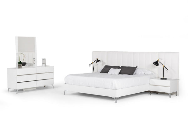 VIG Furniture Nova Domus Angela - Italian Modern White Eco Leather Bed  VGACANGELA-BED