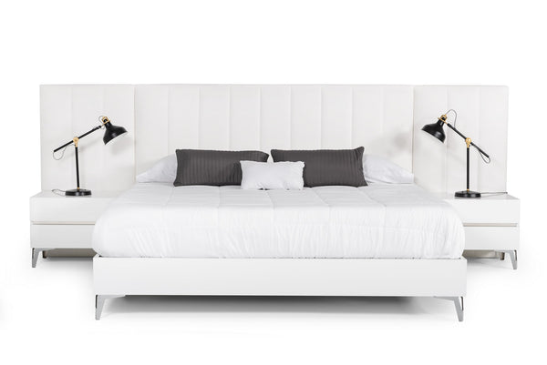 VIG Furniture Nova Domus Angela - Italian Modern White Eco Leather Bed  VGACANGELA-BED