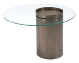 EE2673 Tempered Glass, Steel Mid Century Commercial Grade Coffee Table