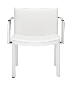 Zuo Modern Gekko 100% Polyurethane, Plywood, Steel Modern Commercial Grade Conference Chair Set - Set of 2 White, Chrome 100% Polyurethane, Plywood, Steel