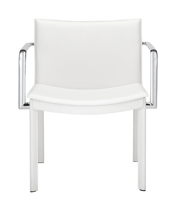 Zuo Modern Gekko 100% Polyurethane, Plywood, Steel Modern Commercial Grade Conference Chair Set - Set of 2 White, Chrome 100% Polyurethane, Plywood, Steel