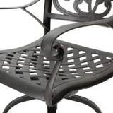 Alfresco Outdoor Bronze Finished Cast Aluminum Barstools Noble House