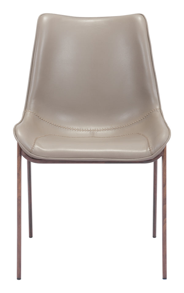 Zuo Modern Magnus 100% Polyurethane, Plywood, Steel Modern Commercial Grade Dining Chair Set - Set of 2 Gray, Walnut 100% Polyurethane, Plywood, Steel