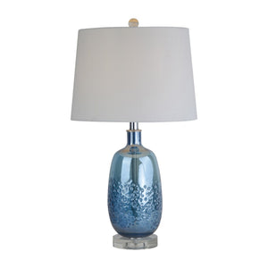 Sagebrook Home Contemporary Glass 26" Table Lamp, Blue 51249 Blue Glass